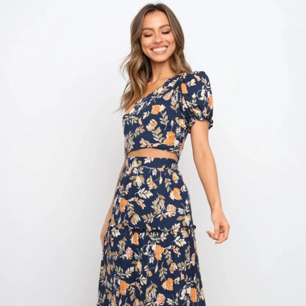 Petal & Pup Matching Set: Aimee Top & Deaville Skirt - Navy - Picture 1 of 11